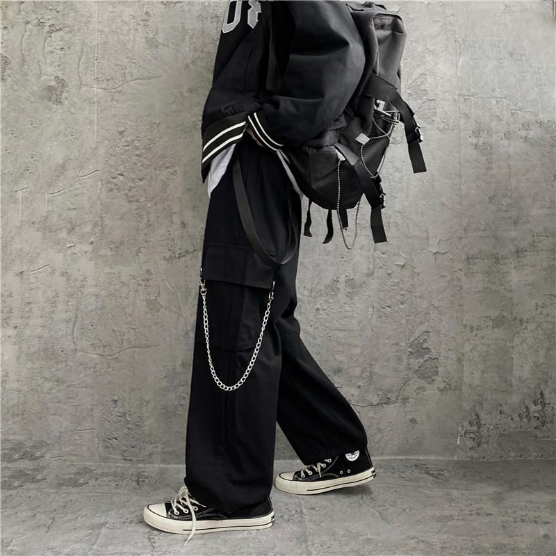 Cargo Pant Wide - 한국 스타일 하이 스트리트 카고 팬츠