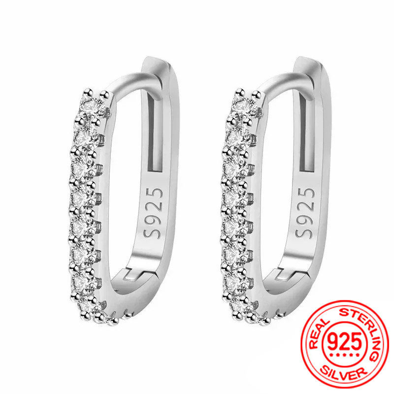 Street Fashion Earrings - 여성을위한 고품질 925 스털링 실버 크리스탈