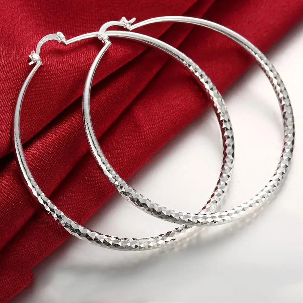 Street Fashion Earrings - 여성을위한 핫 925 스털링 실버 7CM
