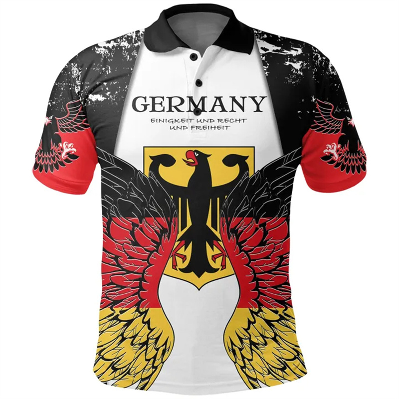 Street Fashion Germany - 남성용 독일 국장 폴로 셔츠 3D