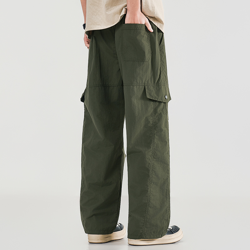 Cargo Pant Wide - 여름 남성 작업복 와이드 레그 팬츠