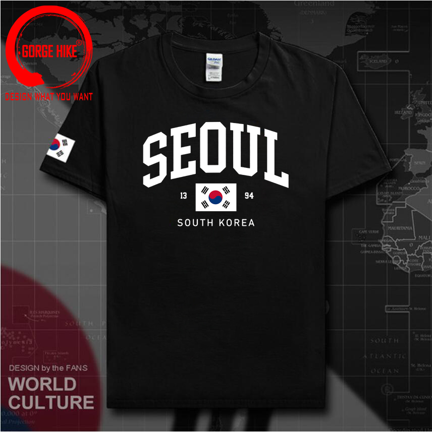 Street Fashion Of Seoul - 서울 한국 국기 유니섹스 티셔츠 빈티지
