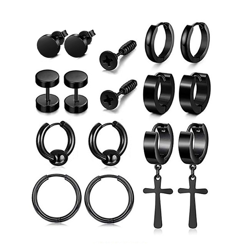 남성용 펑크 스타일 스테인리스 티타늄 스틸 스터드 귀걸 - Street Fashion Earrings 리뷰 및 가격