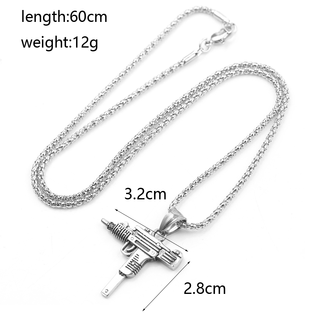 펑크 우지 권총 기관총 목걸이 펜던트 - 남성용 패션  - Street Fashion Jewelry 리뷰 및 가격