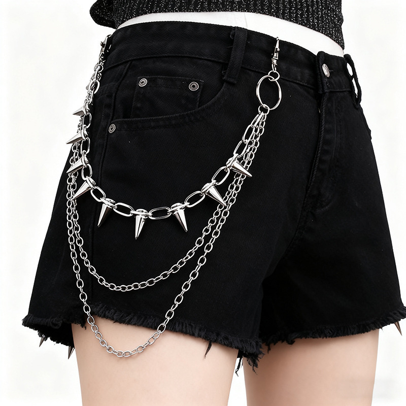 유니섹스 힙합 펑크 록 메탈 허리 체인 팬츠 키링 바지 - Street Fashion Jewelry 리뷰 및 가격