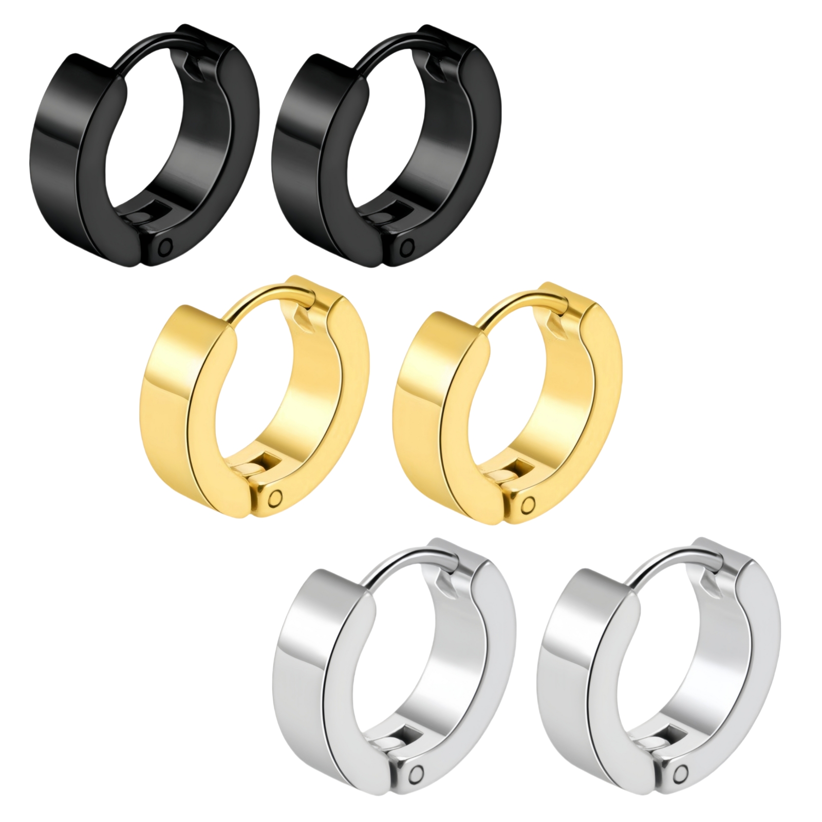 1쌍 펑크 스타일 힙합 블랙 여성용 스테인리스 스틸 피 - Street Fashion Earrings 리뷰 및 가격