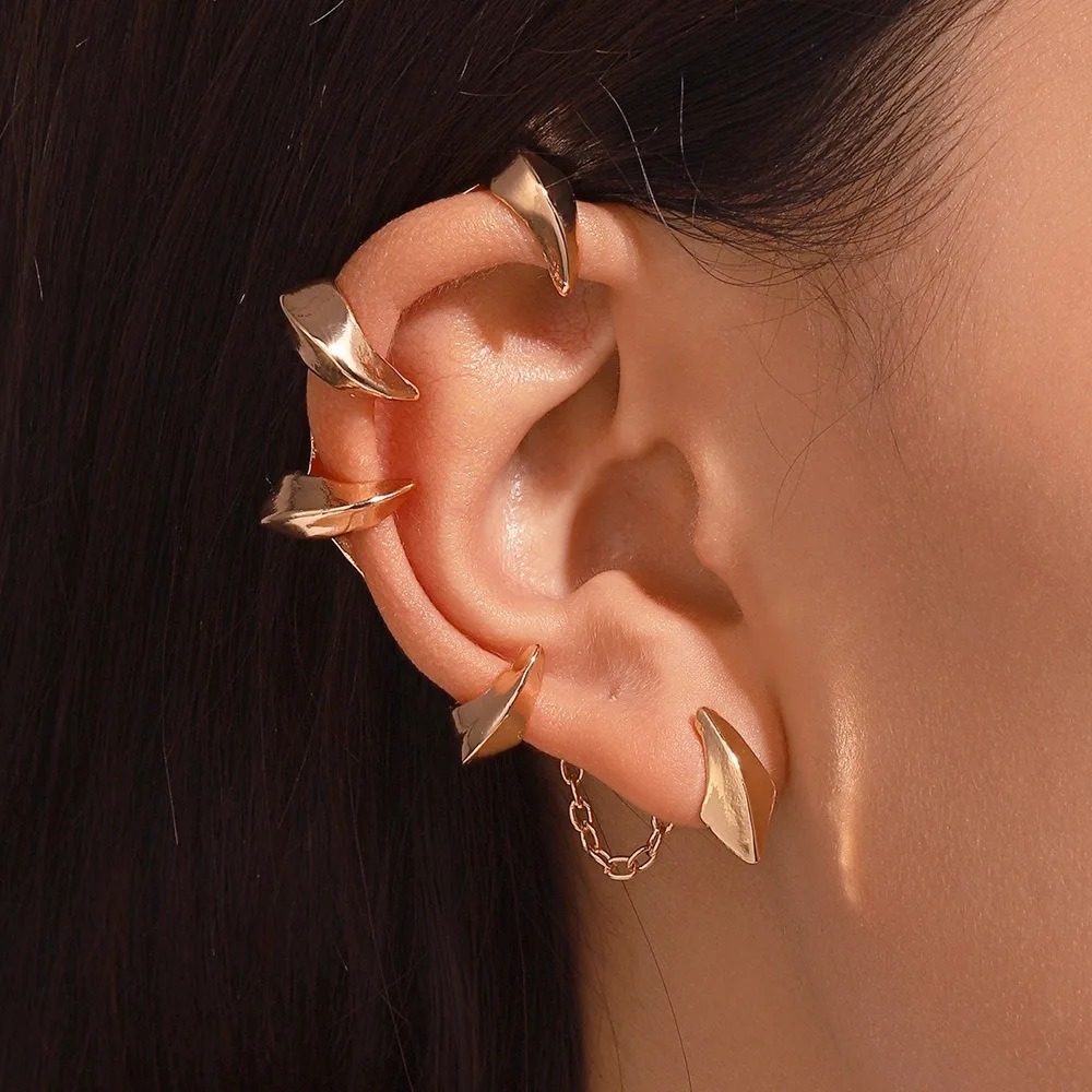 다크 데몬 날카로운 이빨 귀걸이, 싱글 이어커프, 힙합 - Street Fashion Earrings 리뷰 및 가격