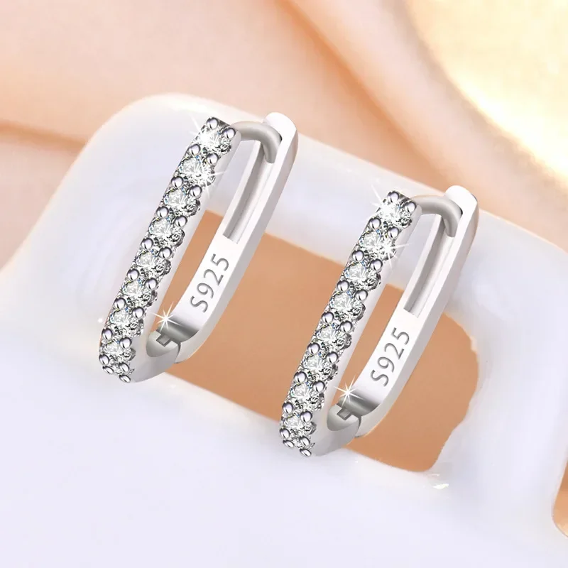 여성을위한 고품질 925 스털링 실버 크리스탈 패션 서 - Street Fashion Earrings 리뷰 및 가격