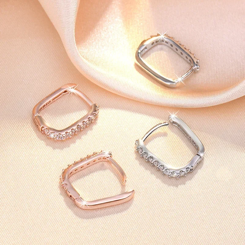 여성을위한 고품질 925 스털링 실버 크리스탈 패션 서 - Street Fashion Earrings 리뷰 및 가격