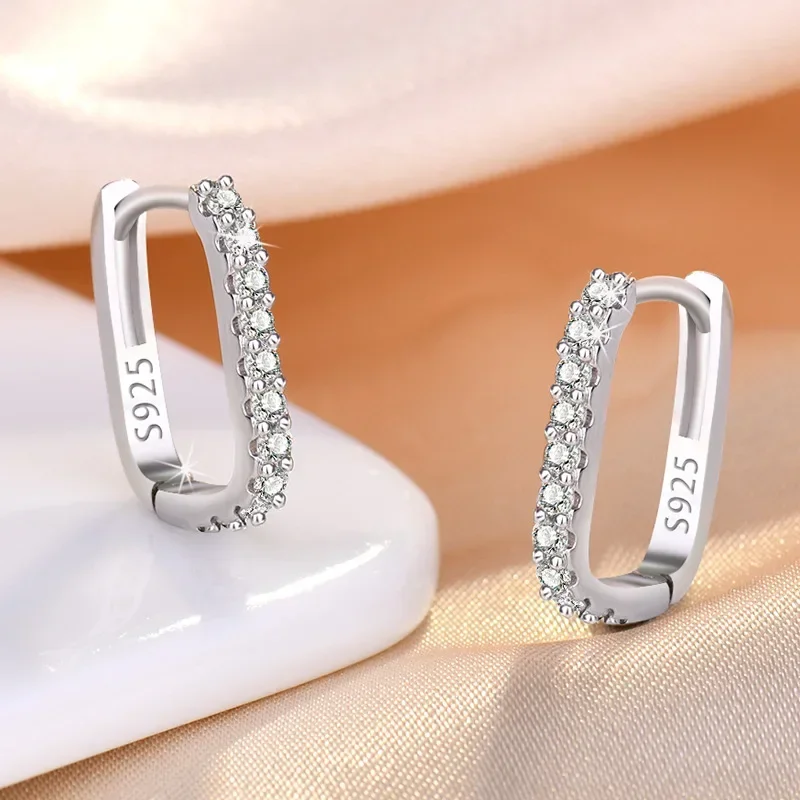 여성을위한 고품질 925 스털링 실버 크리스탈 패션 서 - Street Fashion Earrings 리뷰 및 가격