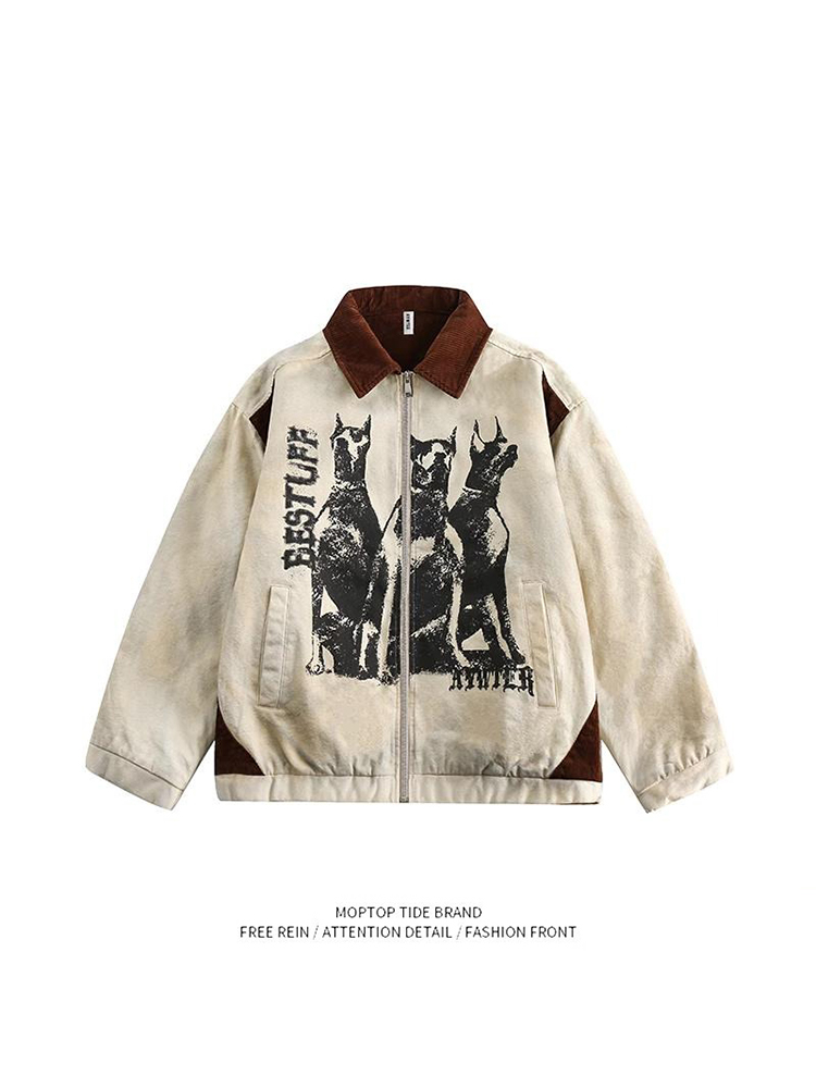 아메리칸 스타일 빈티지 더티 숏 재킷 루즈핏 유니섹스  - Street Fashion Culture 리뷰 및 가격