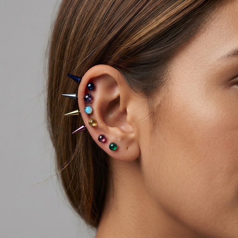 INS 스타일 유니크 더블 스트리트 트렌드 아노다이징  - Street Fashion Earrings 리뷰 및 가격