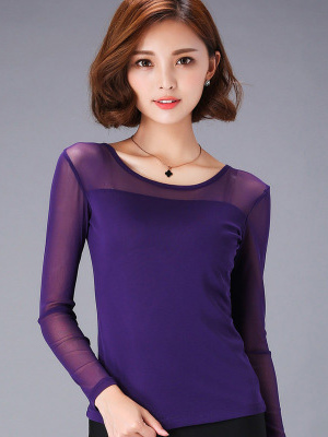 2025년 봄 여성용 탄성 레이스 셔츠 긴팔 통기성 메 - Mesh Top Layering 리뷰 및 가격