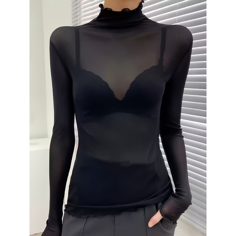 봄 여름 시스루 긴팔 다용도 메쉬 레이스 베이스 레이어 - Mesh Top Layering 리뷰 및 가격