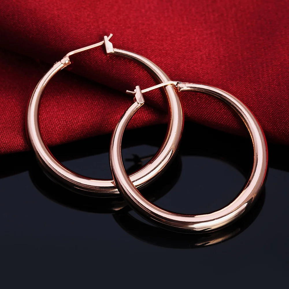 핫 럭셔리 925 스털링 실버 Y2k 3.5cm 라운드 - Street Fashion Earrings 리뷰 및 가격