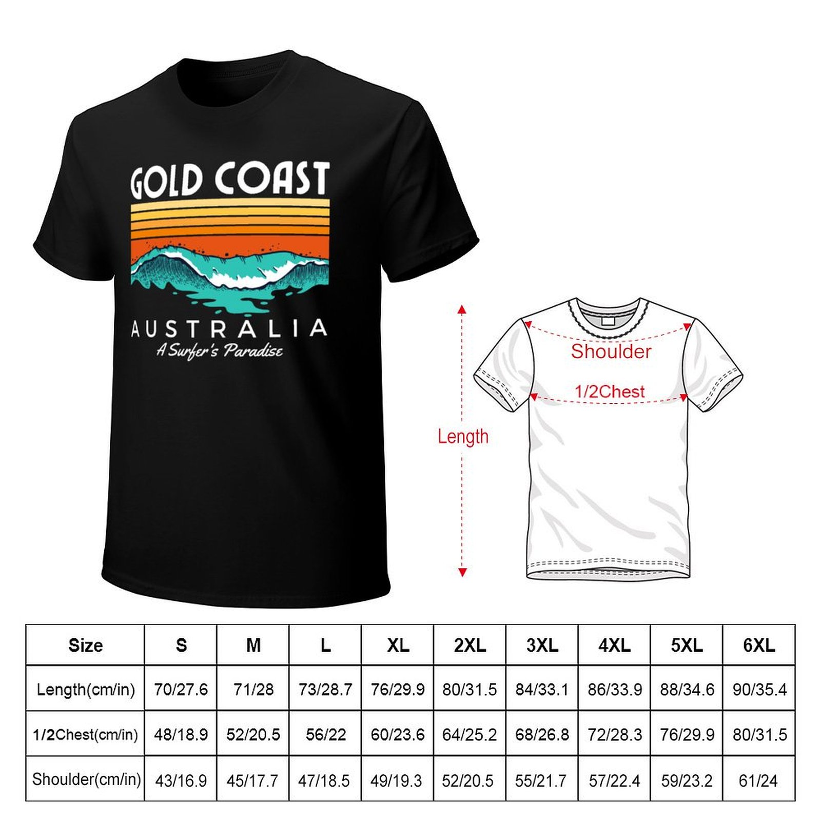 골드코스트 호주 서퍼의 낙원 티셔츠 스트리트 패션 캐주 - Street Fashion Australia 리뷰 및 가격