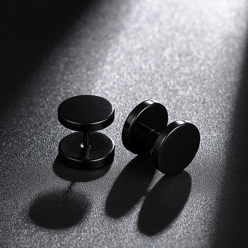 6 쌍 블랙 남여 귀걸이 세트 남성 여성을위한 스테인레 - Street Fashion Earrings 리뷰 및 가격