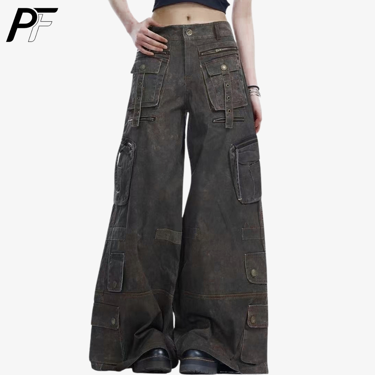 그런지 테크웨어 와이드 레그 카고 팬츠 Y2K 유틸리티 - Cargo Pant Wide 리뷰 및 가격