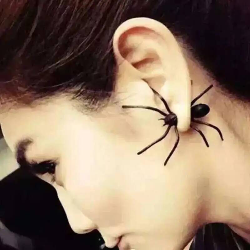 1 쌍 펑크 스트리트 멋진 성격 대체 검은 거미 귀걸이 - Street Fashion Earrings 리뷰 및 가격