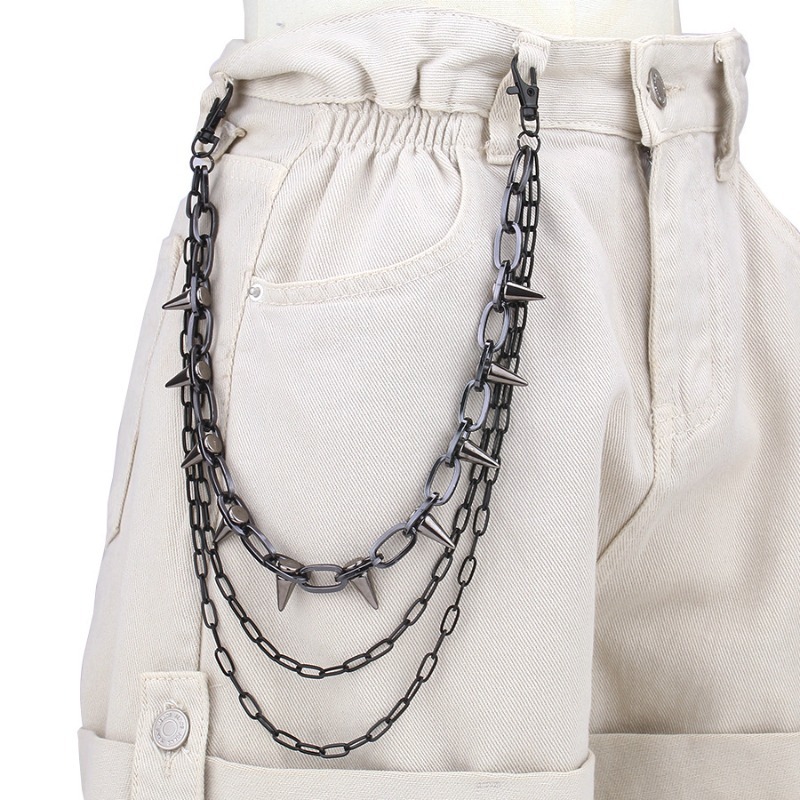 힙합 펑크 록 메탈 바지 허리 체인 남녀 공용 키 체인 - Street Fashion Jewelry 리뷰 및 가격