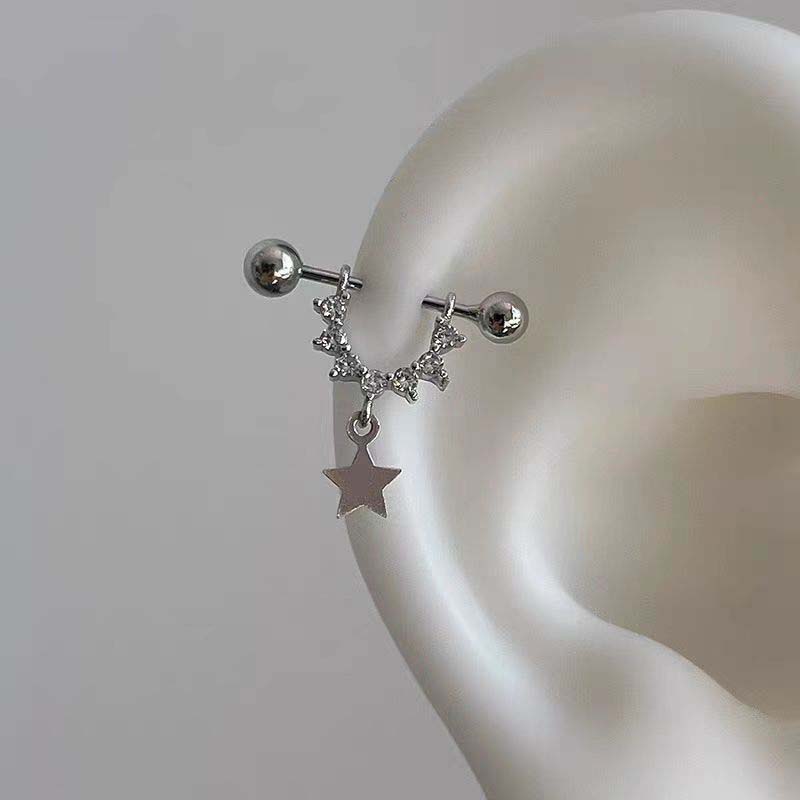 섹시하고 트렌디한 지르콘 스타 피어싱 스터드 귀걸이 ( - Street Fashion Earrings 리뷰 및 가격