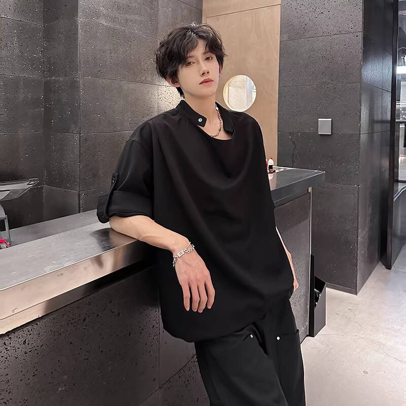 WTHT 패션 2026 여름 남성용 단색 밴디지 플리츠 - Street Fashion Taiwan 리뷰 및 가격