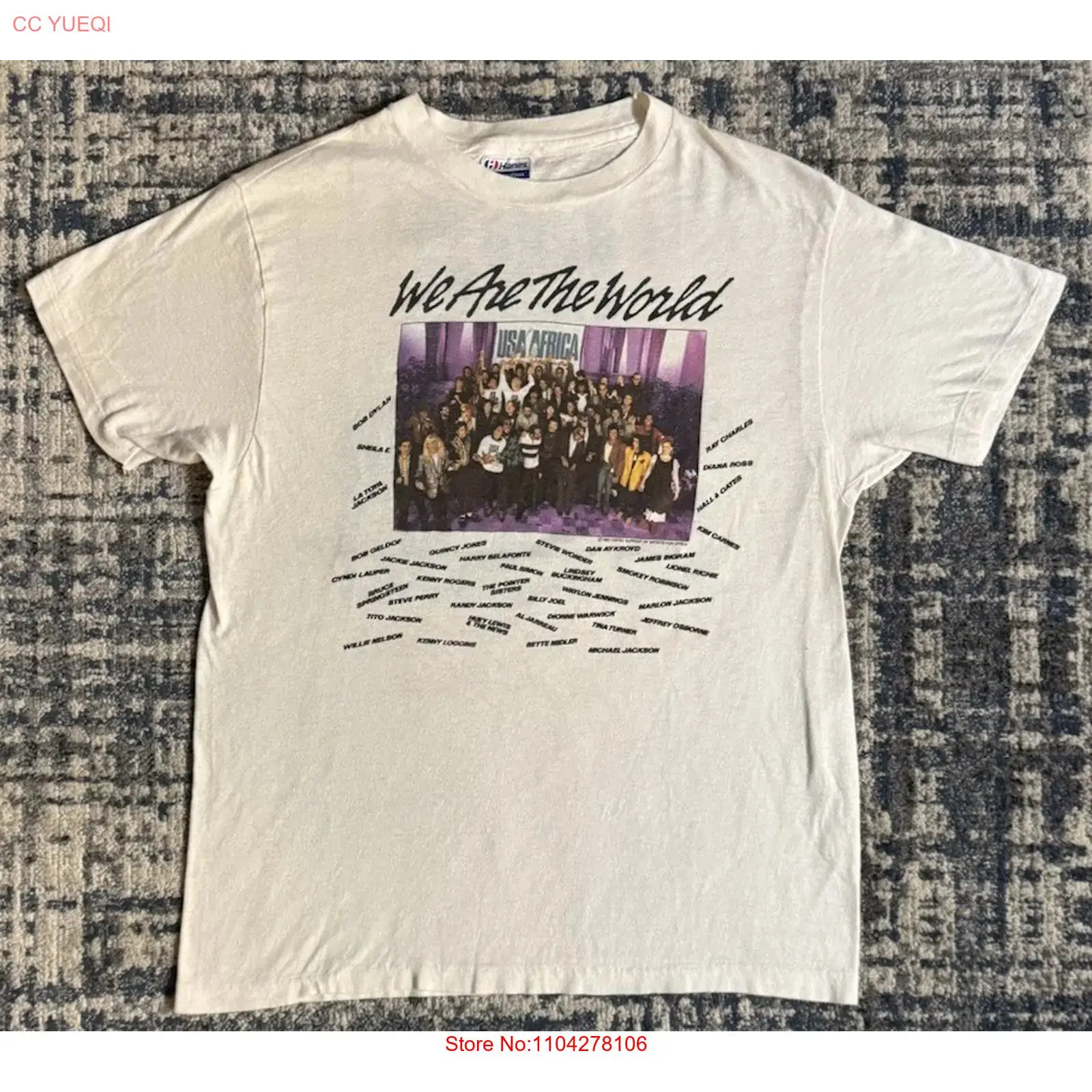 빈티지 1985 위아더 월드 USA 포 아프리카 티셔츠 - Street Fashion Mood 리뷰 및 가격
