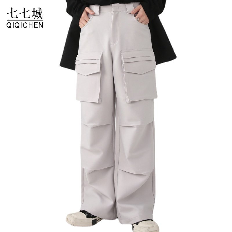 남성용 빈티지 카고 바지, 단색 대형 포켓 스트레이트  - Cargo Pant Wide 리뷰 및 가격