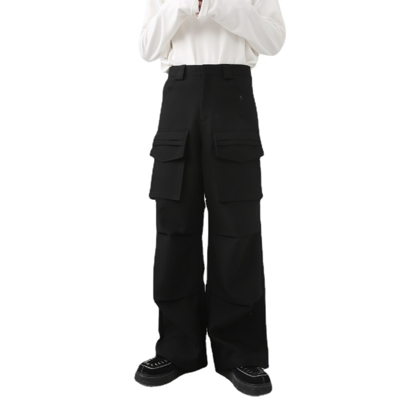 남성용 빈티지 카고 바지, 단색 대형 포켓 스트레이트  - Cargo Pant Wide 리뷰 및 가격