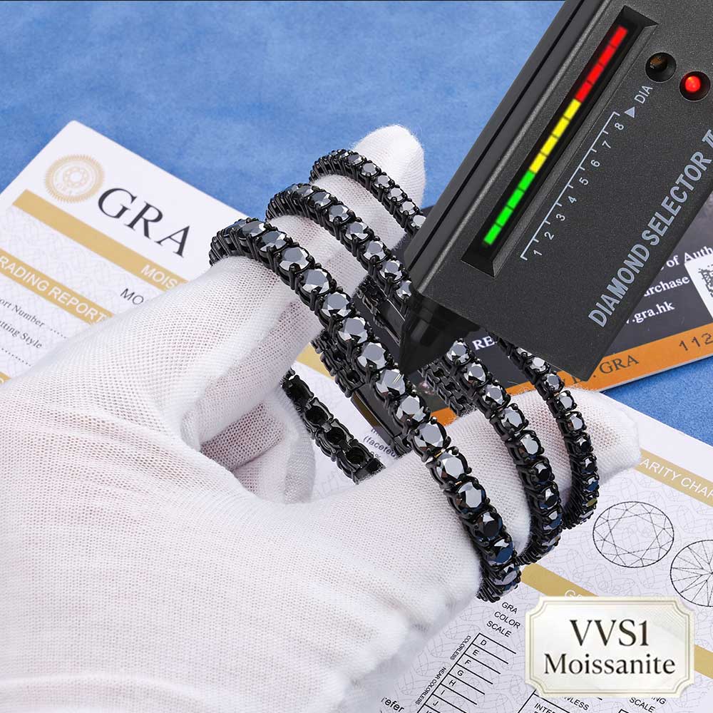 뉴욕 힙합 3/4/5mm 아이스드 아웃 블랙 VVS1  - Street Fashion Jewelry 리뷰 및 가격