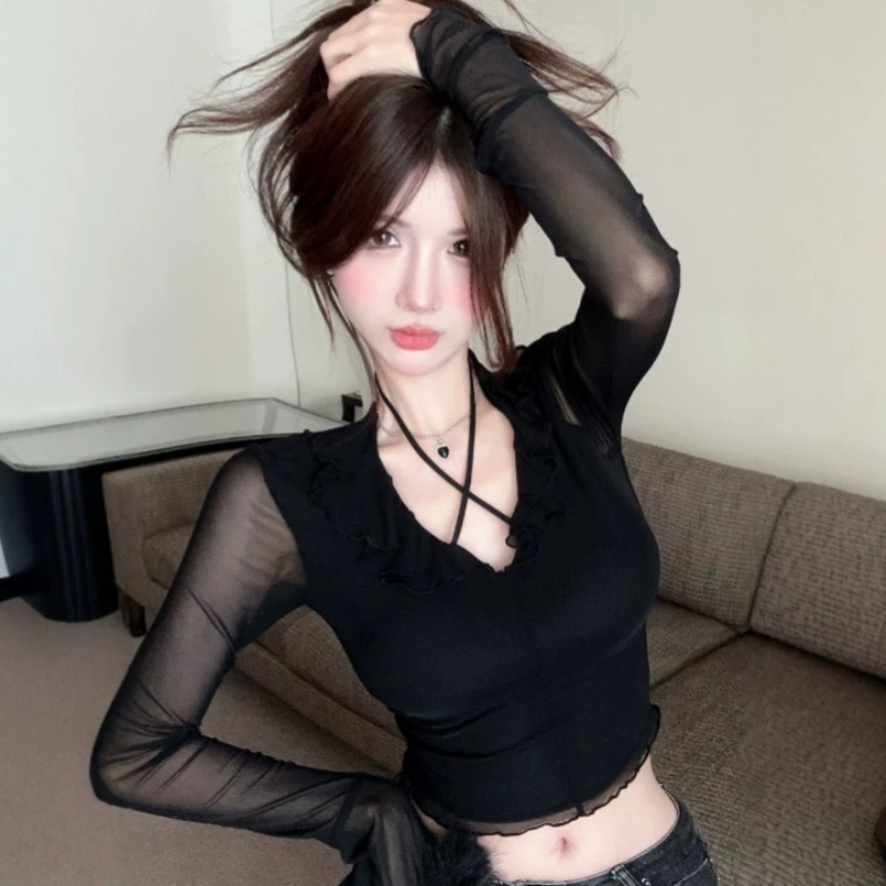 2026 가을 겨울 퓨어 데지어 핫걸 V넥 탑 여성 러 - Mesh Top Layering 리뷰 및 가격