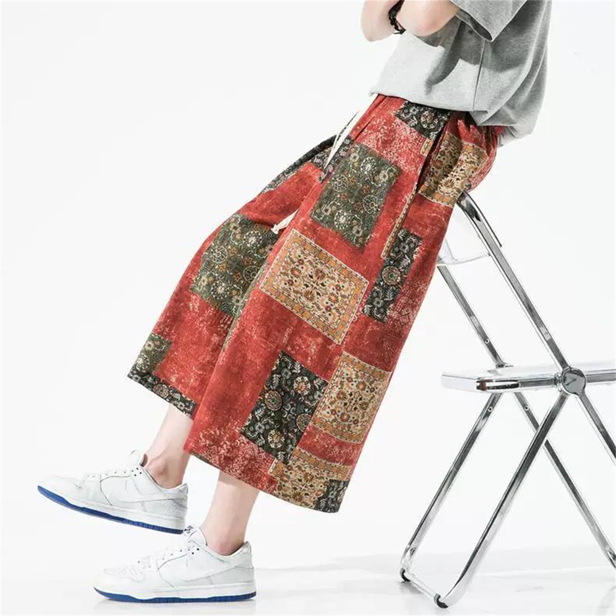 2025년 신상 여름 중국풍 플로럴 프린트 와이드 레그 - Cargo Pant Wide 리뷰 및 가격