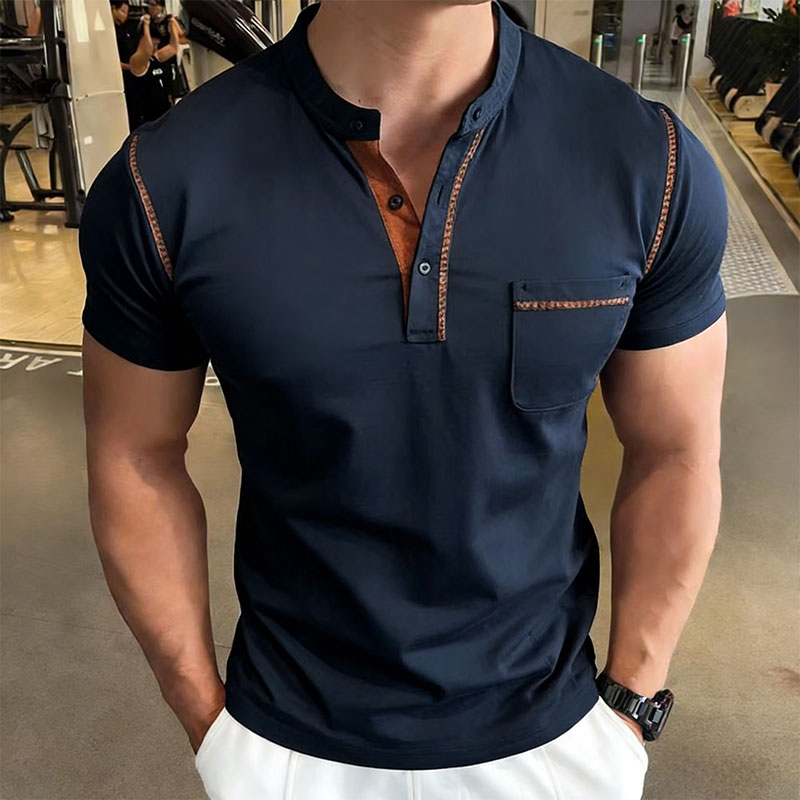 새로운 여름 남성용 헨리 칼라 반팔 골프 폴로 셔츠 개 - Street Fashion For Man 리뷰 및 가격